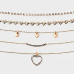 Bling Heart Choker Necklace Set 5pc - Wild Fable™ Gold 7 Bling Heart Choker Necklace Set 5pc - Wild Fable™ Gold -Wild Fable Shop GUEST 694c6022 c5a2 4f8c b675 2db712dcdcff