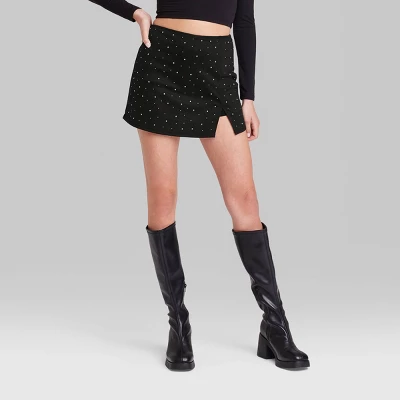 Women's High-Rise Bodycon Mini Skort - Wild Fable™ Black 3 Women's High-Rise Bodycon Mini Skort - Wild Fable™ Black