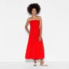 Women's Smocked Tiered Maxi A-Line Dress - Wild Fable™ Red