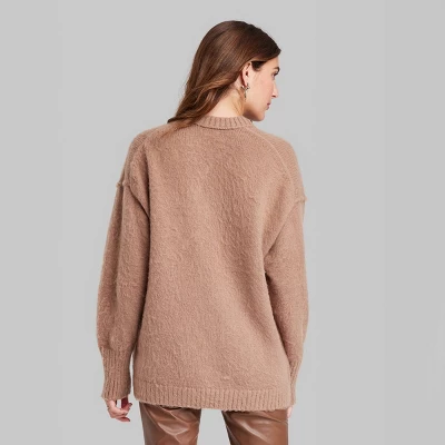 Women's V-Neck Fuzzy Oversized Pullover Sweater - Wild Fable™ 4 Women's V-Neck Fuzzy Oversized Pullover Sweater - Wild Fable™ - Image 2