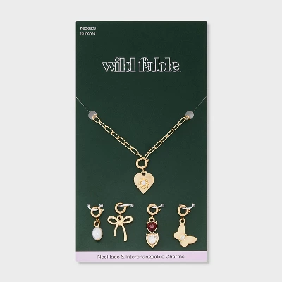 Build Your Own Heart And Butterfly Charm Necklace - Wild Fable™ Gold 3 Build Your Own Heart And Butterfly Charm Necklace - Wild Fable™ Gold