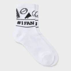 Women's Game Day "#1 Fan" Ribbed Cushioned Mid Crew Socks - Wild Fable™ White/Black 4-10 7 Women's Game Day "#1 Fan" Ribbed Cushioned Mid Crew Socks - Wild Fable™ White/Black 4-10 -Wild Fable Shop GUEST 72570b57 0492 4ced b6a5 0d57d208c5fc