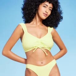 Women's Tie-Front Cap Sleeve Bralette Bikini Top - Wild Fable™ Light Yellow 18 Women's Tie-Front Cap Sleeve Bralette Bikini Top - Wild Fable™ Light Yellow -Wild Fable Shop GUEST 75c1528c a308 4473 aff4 9d1b3a387d60
