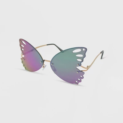 Women's Rimless Metal Butterfly Novelty Sunglasses - Wild Fable™ Green 3 Women's Rimless Metal Butterfly Novelty Sunglasses - Wild Fable™ Green