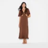 Women's Flutter Sleeve Satin Cap Maxi Bodycon Dress - Wild Fable™ Dark Brown 2 Women's Flutter Sleeve Satin Cap Maxi Bodycon Dress - Wild Fable™ Dark Brown -Wild Fable Shop GUEST 7c0dd859 72b3 4c8c aedf b8ed3ccb8529