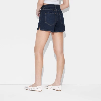 Women's Foundational Curvy Heritage Denim Shorts - Wild Fable™ Dark Wash 4 Women's Foundational Curvy Heritage Denim Shorts - Wild Fable™ Dark Wash - Image 2