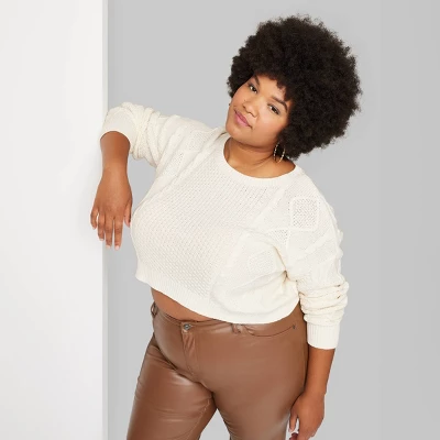 Women's Cropped Cable Pullover - Wild Fable™ 7 Women's Cropped Cable Pullover - Wild Fable™ - Image 5