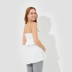 Women's Convertible Smocked Babydoll Top - Wild Fable⢠White