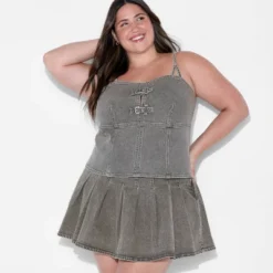 Women's Denim Buckle Corset Tank Top - Wild Fable™ Gray Wash -Wild Fable Shop GUEST 8d035162 af3d 4631 9784 ecb5036edb54