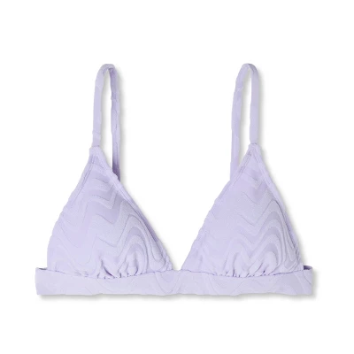 Women's Wavy Terry Textured Triangle Bikini Top - Wild Fable™ Lilac Purple 7 Women's Wavy Terry Textured Triangle Bikini Top - Wild Fable™ Lilac Purple - Image 5