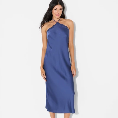 Women's Lace Trim Maxi A-Line Dress - Wild Fable™ Blue 5 Women's Lace Trim Maxi A-Line Dress - Wild Fable™ Blue - Image 3
