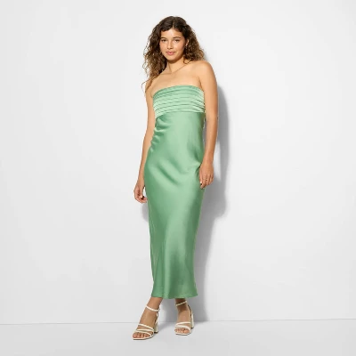 Women's Bias Cut Maxi A-Line Dress - Wild Fable™ Light Green 3 Women's Bias Cut Maxi A-Line Dress - Wild Fable™ Light Green