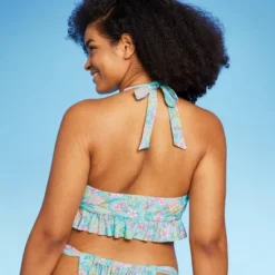 Women's Ruffle Tie-Front Halter Bikini Top - Wild Fable™ Green Floral Print 11 Women's Ruffle Tie-Front Halter Bikini Top - Wild Fable™ Green Floral Print -Wild Fable Shop GUEST 94e7e40f fc63 4e5c a885 b2533b3154f8