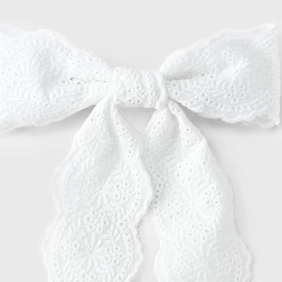 Lace Bow Hair Barrette - Wild Fable™ White 4 Lace Bow Hair Barrette - Wild Fable™ White - Image 2