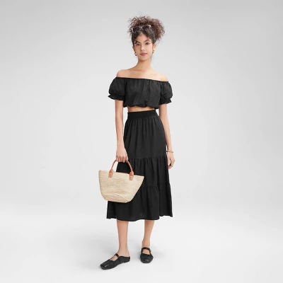 Women's Wide Shirred Waistband A-Line Skirt - Wild Fable™ 5 Women's Wide Shirred Waistband A-Line Skirt - Wild Fable™ - Image 3