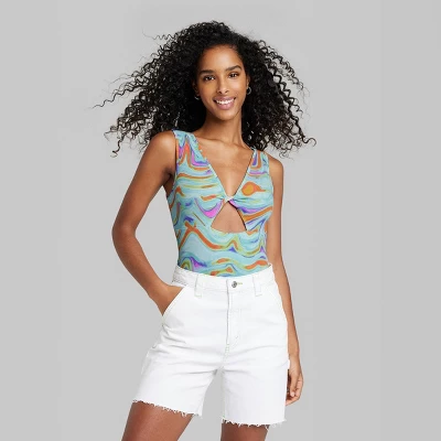 Women's Twist-Front Cut Out Tank Bodysuit - Wild Fable™ 3 Women's Twist-Front Cut Out Tank Bodysuit - Wild Fable™