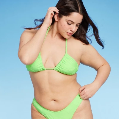 Women's Terry Textured U-Neck Multi-Way Bralette Bikini Top - Wild Fable™ Tropical Green 10 Women's Terry Textured U-Neck Multi-Way Bralette Bikini Top - Wild Fable™ Tropical Green - Image 8