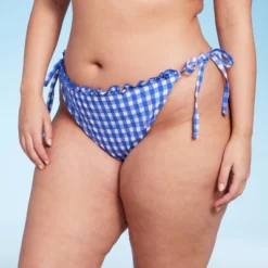 Women's Side-Tie Ultra High Leg Super Cheeky Bikini Bottom - Wild Fable™ Cobalt Blue Gingham Print 17 Women's Side-Tie Ultra High Leg Super Cheeky Bikini Bottom - Wild Fable™ Cobalt Blue Gingham Print -Wild Fable Shop GUEST a5153fd8 a209 4f3b 9778 094031493ab2
