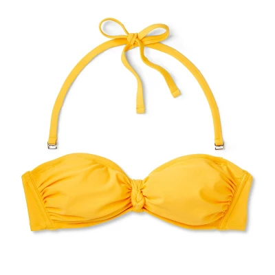 Women's Knot-Front Bandeau Bikini Top - Wild Fable™ Yellow 7 Women's Knot-Front Bandeau Bikini Top - Wild Fable™ Yellow - Image 5