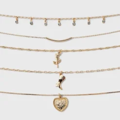 Mixed Rose And Heart Choker Necklace Set 5pc - Wild Fable™ Gold -Wild Fable Shop GUEST a6181f8f 2e6b 4d82 a09f ab66831df724