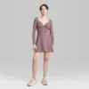 Women's Long Sleeve Twist-Front Mini Knit Skater Dress - Wild Fable™ -Wild Fable Shop GUEST aa47a7a3 b7ce 4d22 98b2 f5f4afc7b9c7