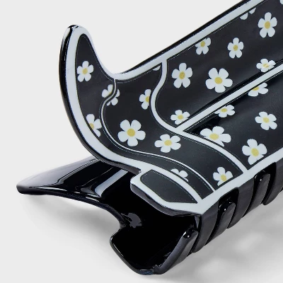 Daisy Print Cowboy Boot Claw Hair Clip - Wild Fable™ Black: Floral Acrylic Hair Accessory For All Hair Types 3 Daisy Print Cowboy Boot Claw Hair Clip - Wild Fable™ Black: Floral Acrylic Hair Accessory For All Hair Types - Image 2