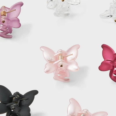 Butterfly Claw Hair Clip Set 10pc - Wild Fable™ Red/Light Pink/Black 4 Butterfly Claw Hair Clip Set 10pc - Wild Fable™ Red/Light Pink/Black - Image 2