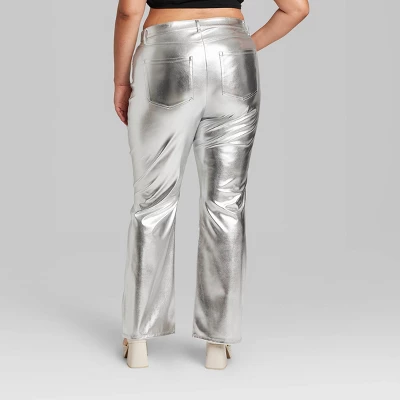 Women's High-Rise Metallic Flare Pants - Wild Fable™ 4 Women's High-Rise Metallic Flare Pants - Wild Fable™ - Image 2