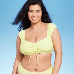 Women's Tie-Front Cap Sleeve Bralette Bikini Top - Wild Fable™ Light Yellow 19 Women's Tie-Front Cap Sleeve Bralette Bikini Top - Wild Fable™ Light Yellow -Wild Fable Shop GUEST c0e6b8ef 57d1 4a0a 87f8 b790c3640e8b