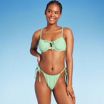 Women's Side-Tie Low-Rise High Leg Adjustable Lurex Bikini Bottom - Wild Fable™ 4 Women's Side-Tie Low-Rise High Leg Adjustable Lurex Bikini Bottom - Wild Fable™ - Image 2