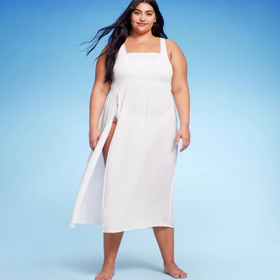 Women's Smocked High Slit Convertible Cover Up Dress - Wild Fable™ 11 Women's Smocked High Slit Convertible Cover Up Dress - Wild Fable™ - Image 9