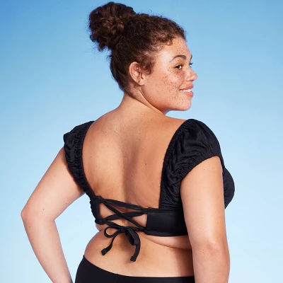 Women's Cap Sleeve Smocked Bralette Bikini Top - Wild Fable™ 3 Women's Cap Sleeve Smocked Bralette Bikini Top - Wild Fable™