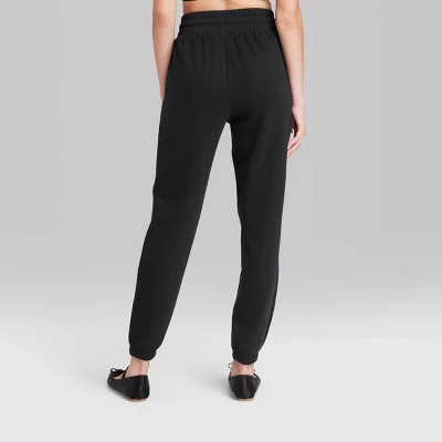 Women's High-Rise Tapered Joggers - Wild Fable™ Black 4 Women's High-Rise Tapered Joggers - Wild Fable™ Black - Image 2