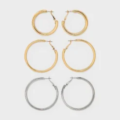 Smooth Tubular Mixed Hoop Earring Set 3pc - Wild Fable™ Gold/Silver: Nickel-Free, Hinge Closure 5 Smooth Tubular Mixed Hoop Earring Set 3pc - Wild Fable™ Gold/Silver: Nickel-Free, Hinge Closure -Wild Fable Shop GUEST c80755b0 1496 46f9 85af 88027ef0d4f4