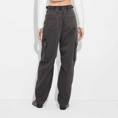 Women's Mid-Rise Barrel Cargo Pants - Wild Fable™ 4 Women's Mid-Rise Barrel Cargo Pants - Wild Fable™ - Image 2