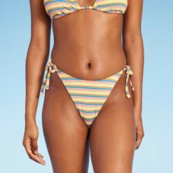 Women's Ribbed Extra Cheeky Extra High Leg Bikini Bottom - Wild Fable™ Blue/Green/Pink Striped 11 Women's Ribbed Extra Cheeky Extra High Leg Bikini Bottom - Wild Fable™ Blue/Green/Pink Striped -Wild Fable Shop GUEST cde0c2b7 d88e 4092 b71e 019d31e70245