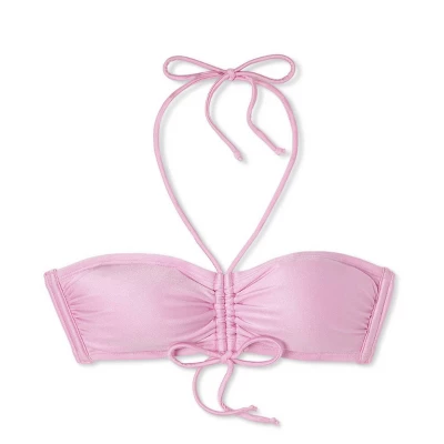 Women's Cinch-Front Halter Bandeau Bikini Top - Wild Fable™ Shiny Pink 7 Women's Cinch-Front Halter Bandeau Bikini Top - Wild Fable™ Shiny Pink - Image 5