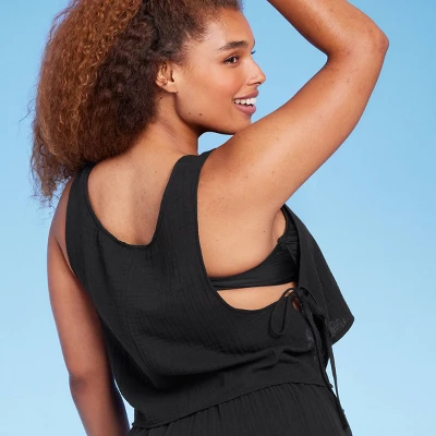 Women's Side-Tie Cover Up Cropped Tank Top - Wild Fable™ 5 Women's Side-Tie Cover Up Cropped Tank Top - Wild Fable™ - Image 3