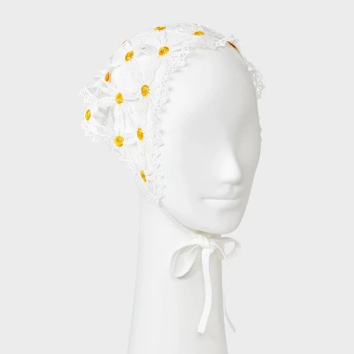 Daisy Knit Headscarf - Wild Fable™ White/Yellow 3 Daisy Knit Headscarf - Wild Fable™ White/Yellow
