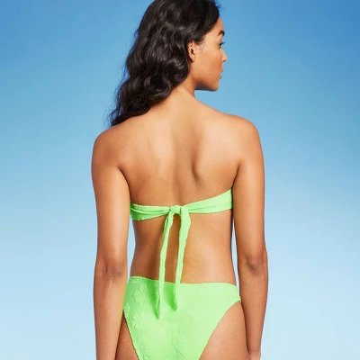 Women's Terry Textured U-Neck Multi-Way Bralette Bikini Top - Wild Fable™ Tropical Green 9 Women's Terry Textured U-Neck Multi-Way Bralette Bikini Top - Wild Fable™ Tropical Green - Image 7