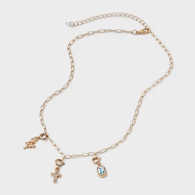 Build Your Own Cross And Rose Charm Necklace - Wild Fable™ Gold 4 Build Your Own Cross And Rose Charm Necklace - Wild Fable™ Gold - Image 2