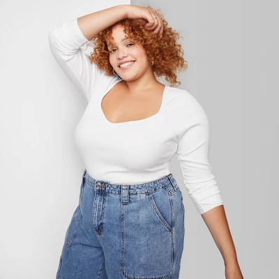 Women's Long Sleeve Sweetheart Neck Seamless Shirt - Wild Fable™ 7 Women's Long Sleeve Sweetheart Neck Seamless Shirt - Wild Fable™ - Image 6