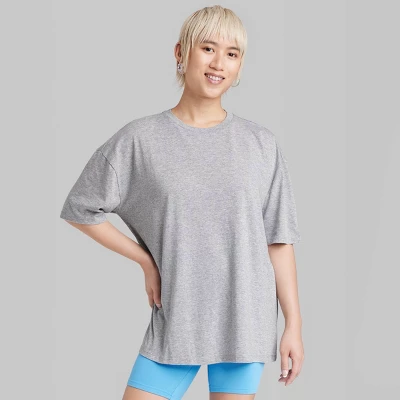 Women's Oversized Not Serious Graphic T-Shirt - Wild Fable™ Gray 3 Women's Oversized Not Serious Graphic T-Shirt - Wild Fable™ Gray