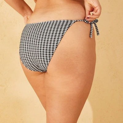 Women's Sparkle Gingham Texture Low-Rise Cheeky Side-Tie Bikini Bottom - Wild Fable™ 6 Women's Sparkle Gingham Texture Low-Rise Cheeky Side-Tie Bikini Bottom - Wild Fable™ - Image 4