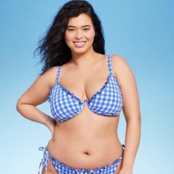 Women's Ruffle Trim Textured Underwire Bikini Top - Wild Fable™ Cobalt Blue Gingham Print 17 Women's Ruffle Trim Textured Underwire Bikini Top - Wild Fable™ Cobalt Blue Gingham Print -Wild Fable Shop GUEST d883a899 df36 4ead ac6e d9d2cfe69ece