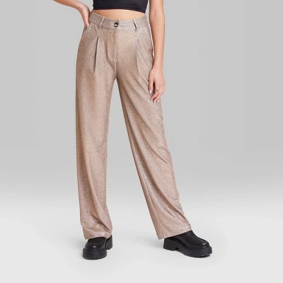 Women's Wide Leg Glitter Trouser Pants - Wild Fable™ Copper 3 Women's Wide Leg Glitter Trouser Pants - Wild Fable™ Copper