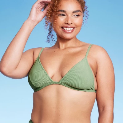 Women's Ribbed Fixed Triangle Bikini Top - Wild Fable™ 9 Women's Ribbed Fixed Triangle Bikini Top - Wild Fable™ - Image 7