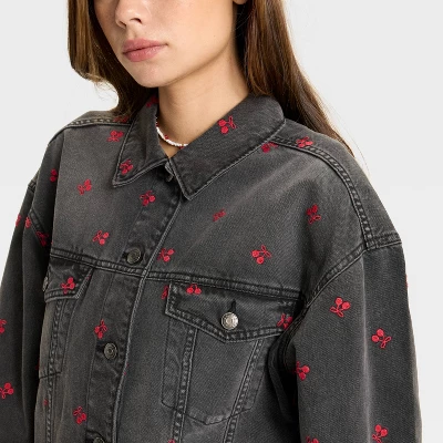 Women's Denim Oversized Trucker Jacket - Wild Fable™ 5 Women's Denim Oversized Trucker Jacket - Wild Fable™ - Image 3