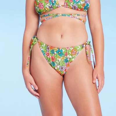 Women's Side-Tie Adjustable Coverage Ultra High Leg Bikini Bottom - Wild Fable™ Floral Print 5 Women's Side-Tie Adjustable Coverage Ultra High Leg Bikini Bottom - Wild Fable™ Floral Print - Image 3