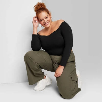 Women's Long Sleeve Off The Shoulder T-Shirt - Wild Fable™ 5 Women's Long Sleeve Off The Shoulder T-Shirt - Wild Fable™ - Image 3